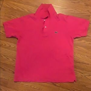 Pink Lacoste shirt